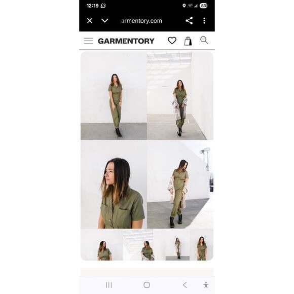 Lumiere Boiler Long Jumpsuit Size S Olive Cargo Gorp Safari Charlie's Angels - Picture 3 of 16